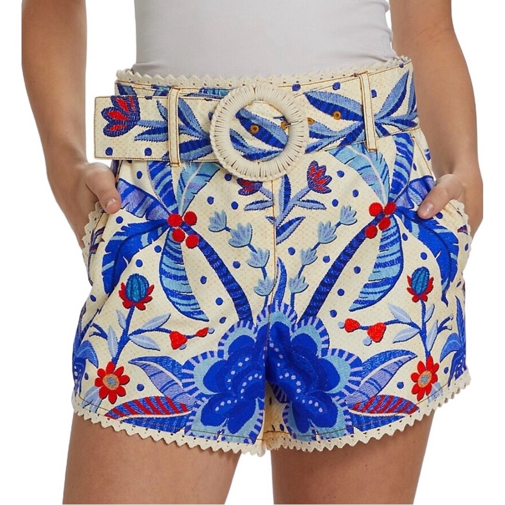 FARM Rio Blue and Red Floral Women Shorts